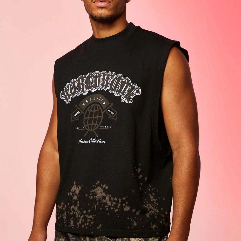Boohoo MAN Black Sleeveless T- Shirt
